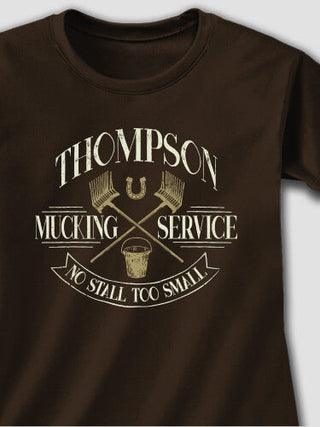 Vintage Mucking Service : Adult Ladies Fitted T-Shirt