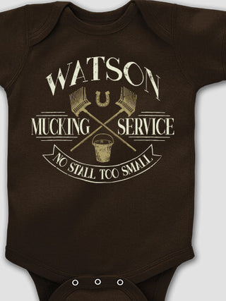 Vintage Mucking Service : Printed Baby Bodysuits