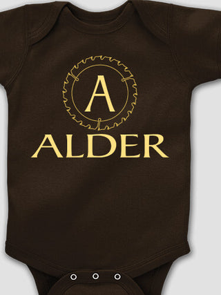 Woodworking Monogram : Printed Baby Bodysuits