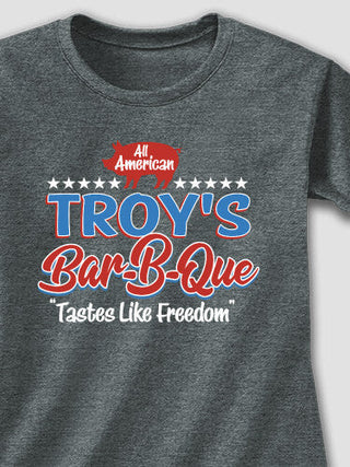 All American BBQ : Adult Ladies Fitted T-Shirt
