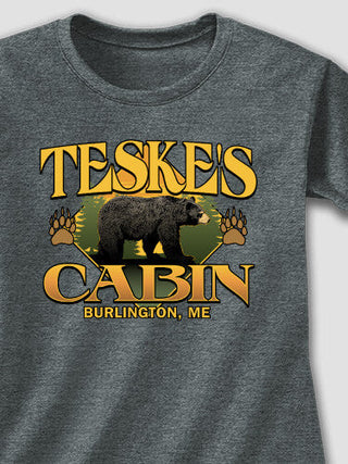 Bear Cabin : Adult Ladies Fitted T-Shirt