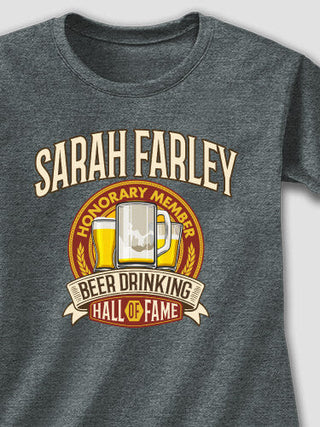 Beer Drinking Hall Of Fame : Adult Ladies Fitted T-Shirt