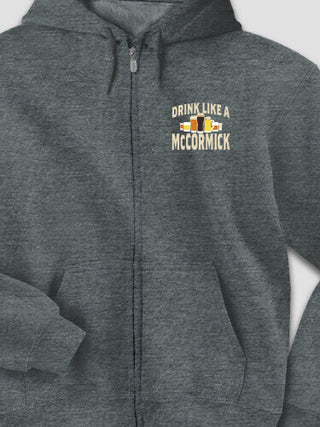 Drink Like A : Embroidered Zip Hoodies