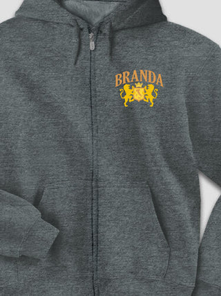 Italian Crest : Embroidered Zip Hoodies