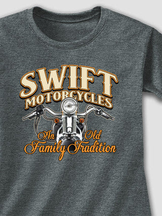 Motorcycle Family Tradition : Adult Ladies Fitted T-Shirt