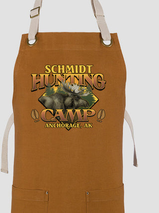 Moose Hunting Camp : Printed Canvas Work Aprons