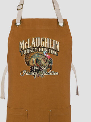 Turkey Hunting Family Tradition : Printed Canvas Work Aprons