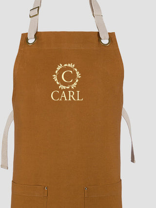 Wreath Monogram : Printed Canvas Work Aprons