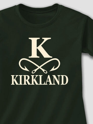 Fishing Monogram : Adult Ladies Fitted T-Shirt
