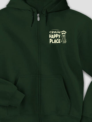 Hunting Happy Place : Embroidered Zip Hoodies