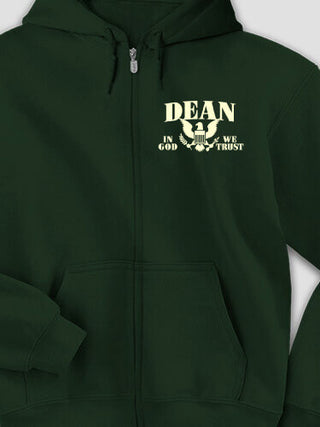 In God We Trust : Embroidered Zip Hoodies
