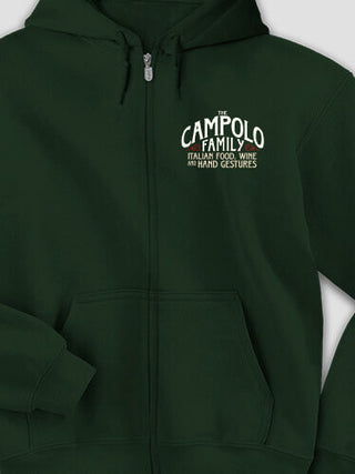 Italian Hand Gestures : Embroidered Zip Hoodies