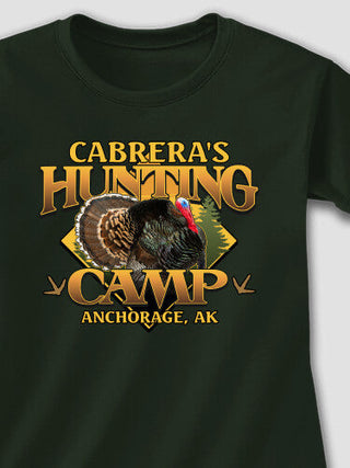 Turkey Hunting Camp : Adult Ladies Fitted T-Shirt