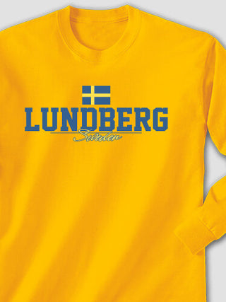 Sweden Flag : Printed Long Sleeves
