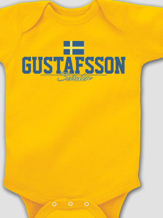 Sweden Flag : Printed Baby Bodysuits