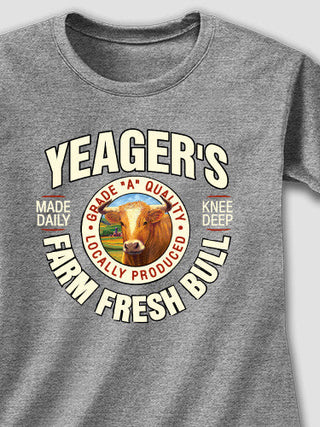 Farm Fresh Bull : Adult Ladies Fitted T-Shirt