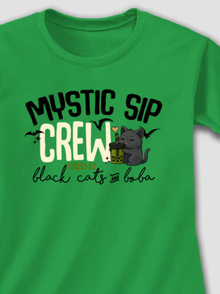 Black Cats And Boba : Printed T-Shirts
