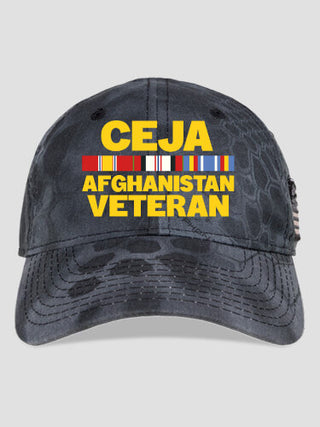 Afghanistan Veteran : Embroidered Kryptek Tactical Camo Hats