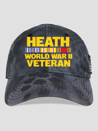 WW2 Pacific Veteran : Embroidered Kryptek Tactical Camo Hats