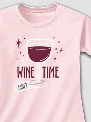 Wine Time : Adult Ladies Fitted T-Shirt