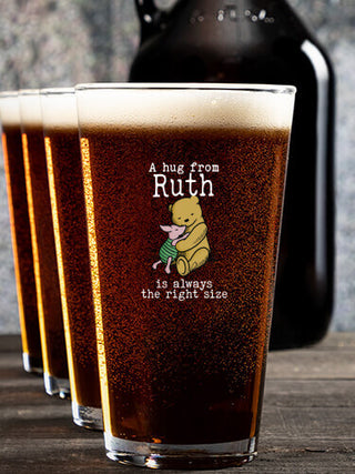 A Hug : Growler Pint Glass Gift Sets - Color Printed