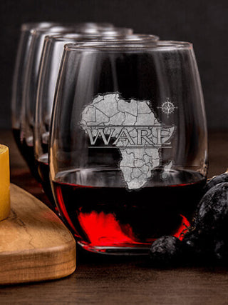 African Heritage : Cheese Board Wine Glass Gift Sets - Engraved