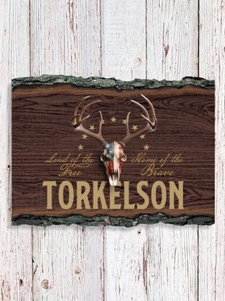 American Hunter : Faux Sliced Log Plaque