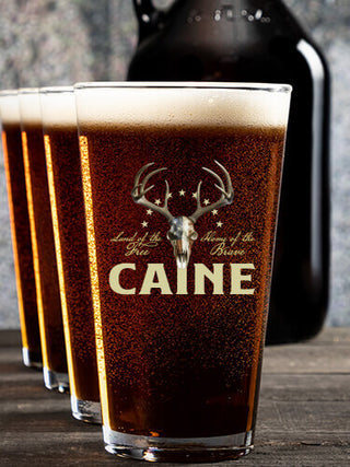 American Hunter : Growler Pint Glass Gift Sets - Color Printed