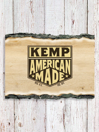 American Made : Faux Sliced Log Plaque