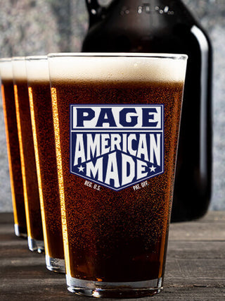 American Made : Growler Pint Glass Gift Sets - Color Printed