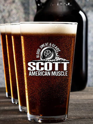 American Muscle : Growler Pint Glass Gift Sets - Color Printed