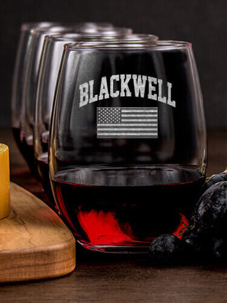 American Varsity : Cheese Board Wine Glass Gift Sets - Engraved