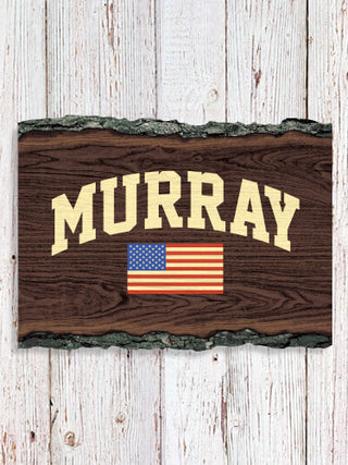 American Varsity : Faux Sliced Log Plaque