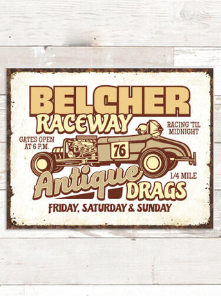 Antique Drag Race : Tin Signs