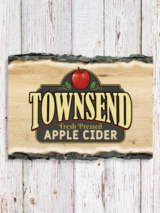 Apple Cider : Faux Sliced Log Plaque