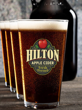 Apple Cider : Growler Pint Glass Gift Sets - Color Printed