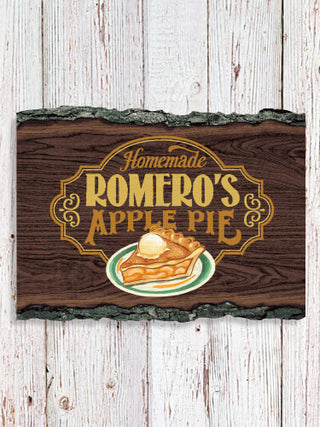 Apple Pie : Faux Sliced Log Plaque