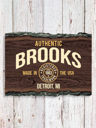 Authentic Brand : Faux Sliced Log Plaque