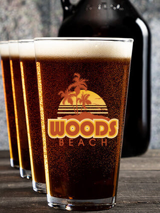 Beach : Growler Pint Glass Gift Sets - Color Printed