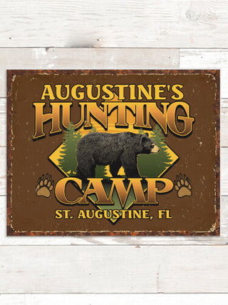 Bear Hunting Camp : Tin Signs