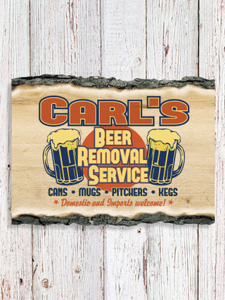 Beer Removal : Faux Sliced Log Plaque