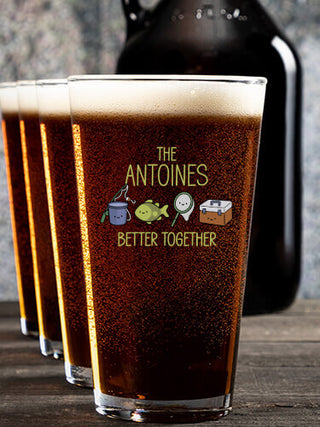 Better Together Fishing : Growler Pint Glass Gift Sets - Color Printed