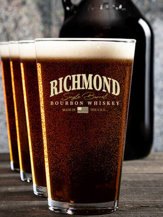 Bourbon Whiskey : Growler Pint Glass Gift Sets - Color Printed