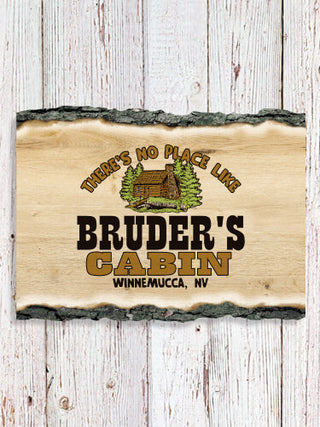 Cabin : Faux Sliced Log Plaque