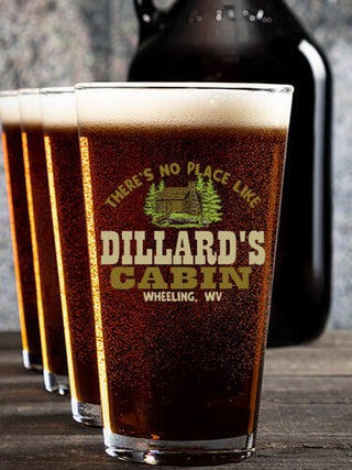 Cabin : Growler Pint Glass Gift Sets - Color Printed