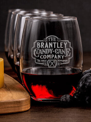 Candy Cane Company : Cheese Board Wine Glass Gift Sets - Engraved