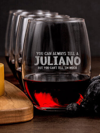 Can't Tell 'Em Much : Cheese Board Wine Glass Gift Sets - Engraved