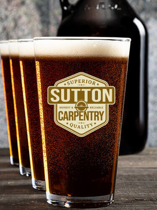 Carpentry : Growler Pint Glass Gift Sets - Color Printed