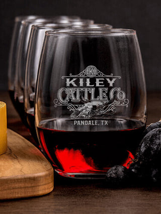 Cattle Company : Cheese Board Wine Glass Gift Sets - Engraved