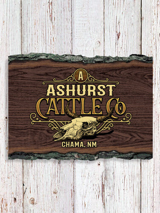 Cattle Company : Faux Sliced Log Plaque